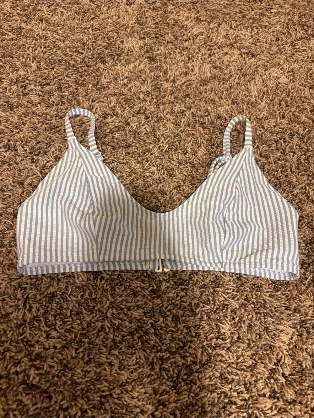 Striped Blue & White Swim Top